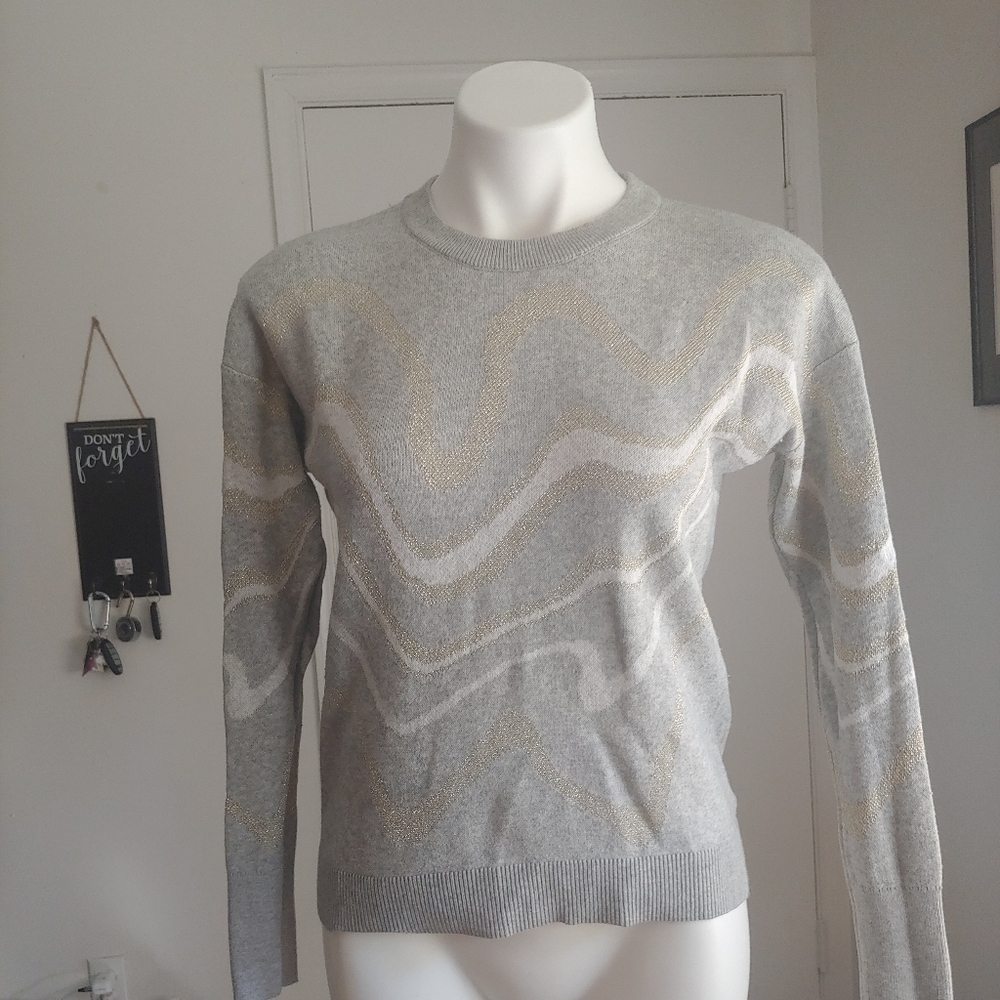 A new day gently worn gray detailed sweater